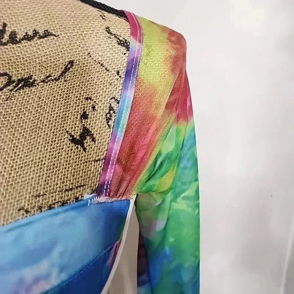 💥 Select $5 Vibes – Don’t Sleep! Akira  Coreset rainbow Sheer shirt. Size small - Picture 7 of 8